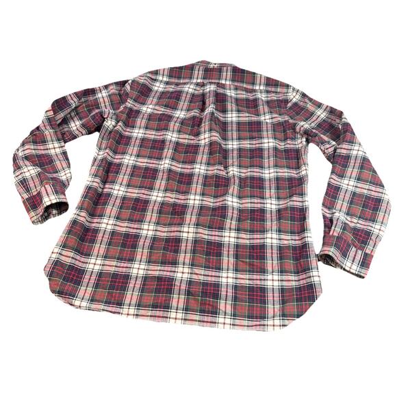 Ralph Lauren Polo Red White Green Blue Windowpane Plaid Medium Long Sleeve Shirt - Picture 5 of 16